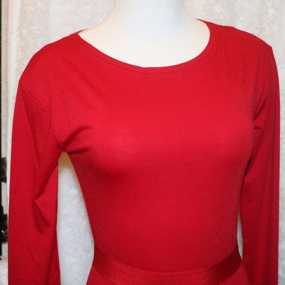 Pink Lilly red dress with sash size small - Picture 2 of 10